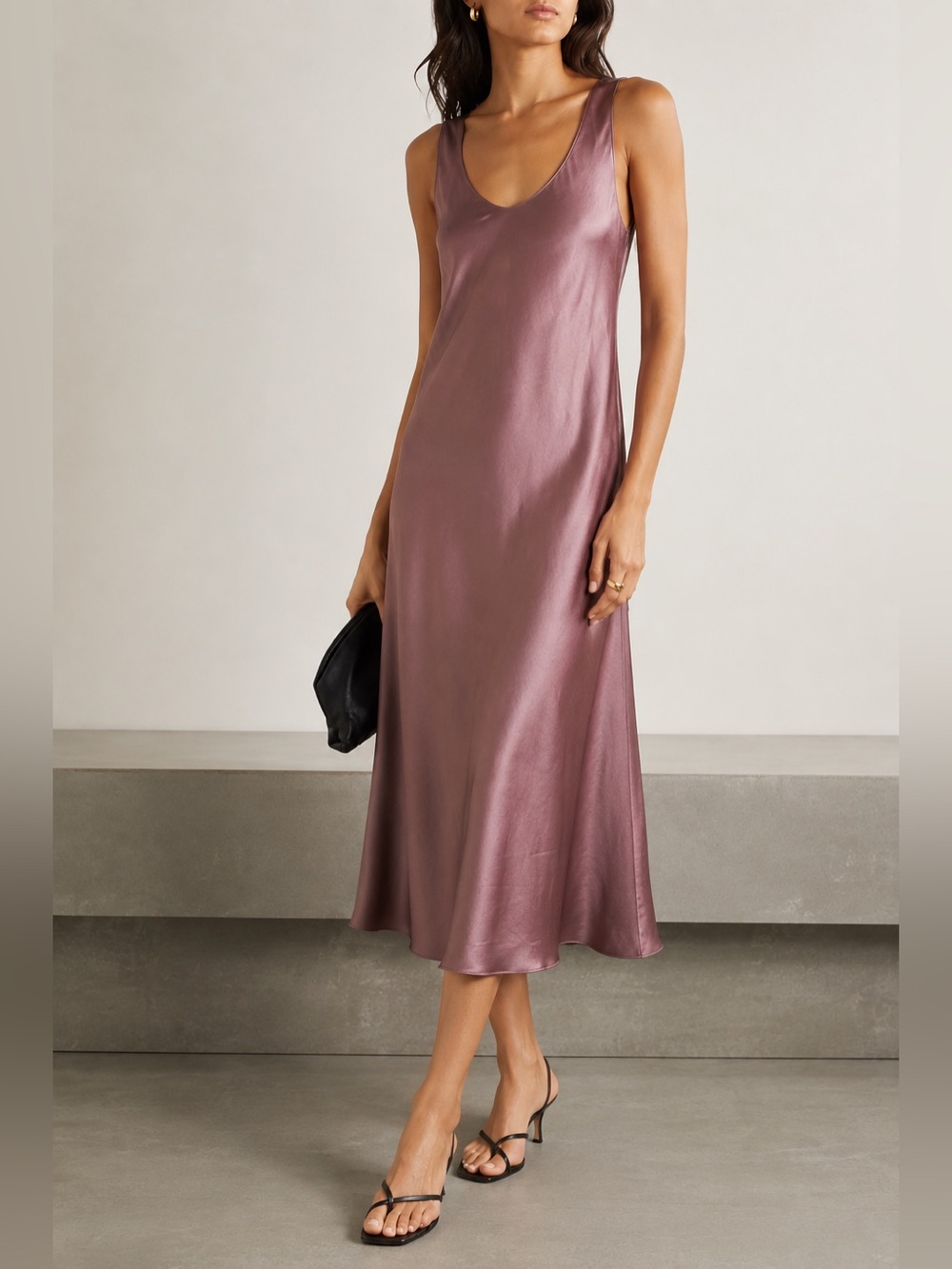 Modern Citizen Satin Slip Dress in Mauve